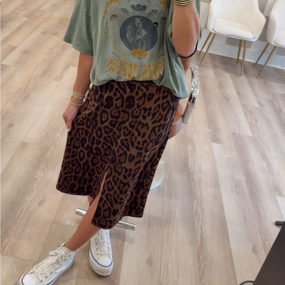 Forte Leopard Print Brown Skirt - Picture 3 of 5